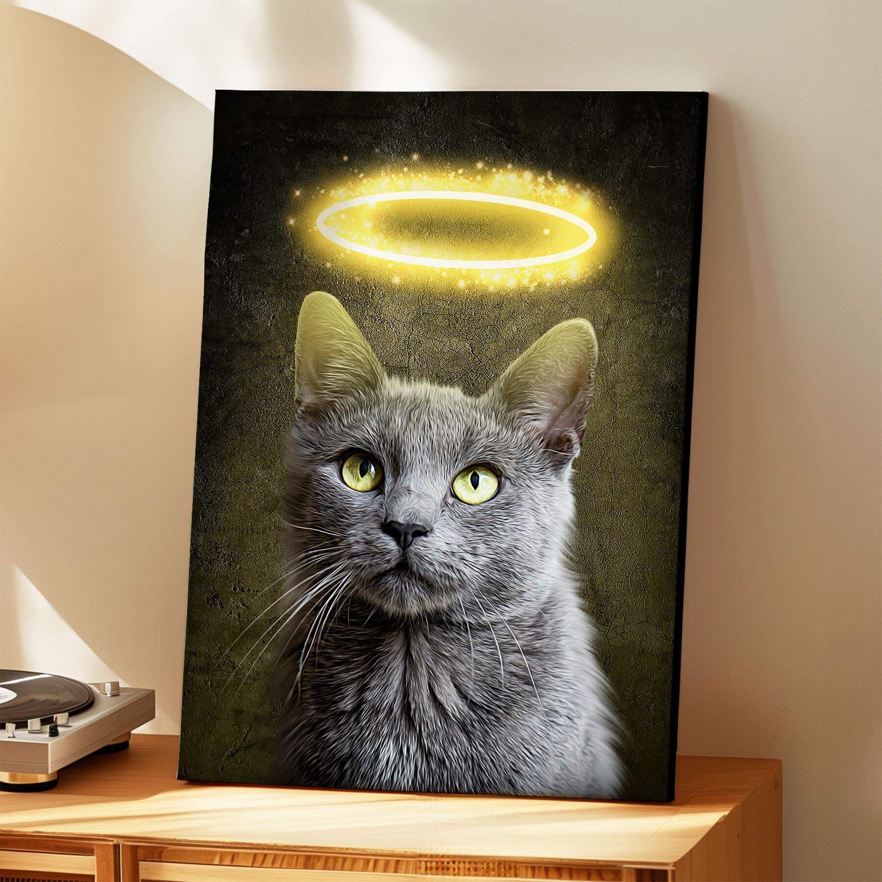 Katzenportrait Andenken Heiligenschein